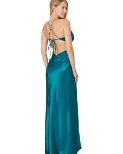 Long Charmous Spagetti Strap Tie Back