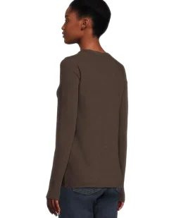 Long Sleeve Bias Crew Neck