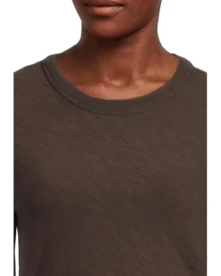 Long Sleeve Bias Crew Neck