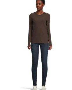 Long Sleeve Bias Crew Neck