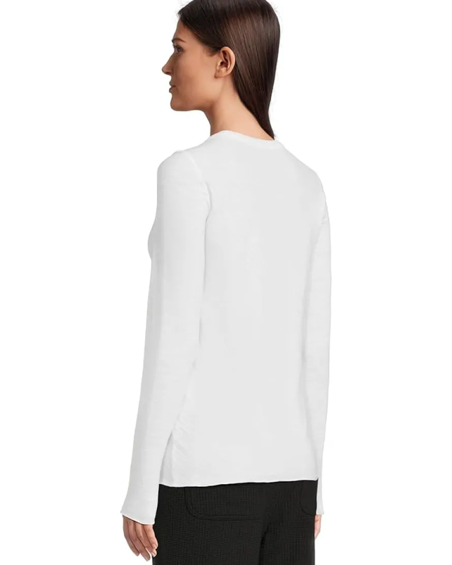 Long Sleeve Bias Crew Neck