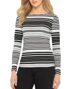 Long Sleeve Boat Neck Knit Top