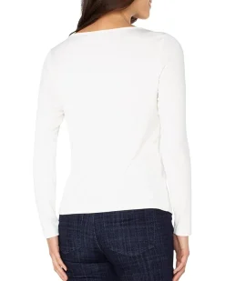 Long Sleeve Boat Neck Knit Top