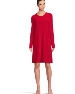 Long Sleeve Crew Dress To Knee