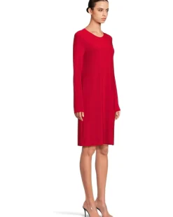 Long Sleeve Crew Dress To Knee