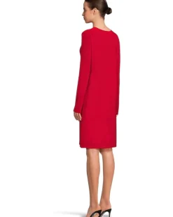 Long Sleeve Crew Dress To Knee