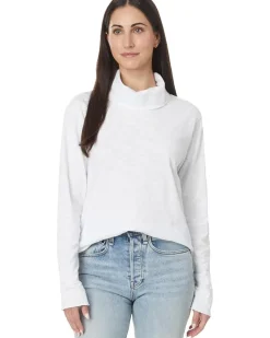 Long Sleeve Draped Turtle Neck Top