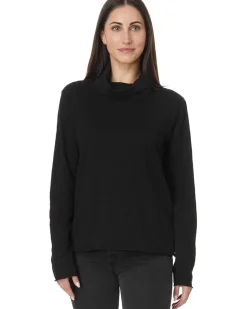 Long Sleeve Draped Turtle Neck Top