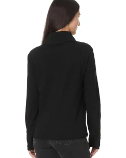 Long Sleeve Draped Turtle Neck Top