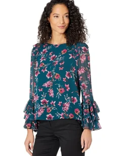 Long Sleeve Floral Moment Blouse w/ Ruffle Cuff