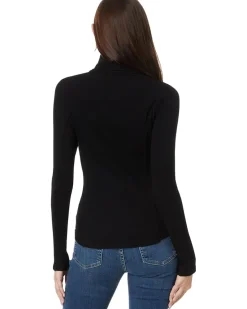 Long Sleeve Fold Over Turtleneck Top