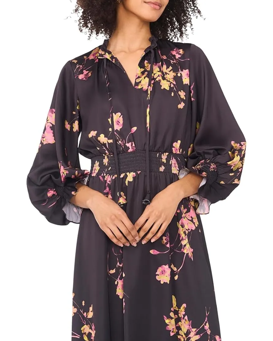 Long Sleeve Maxi Dress with Smocked