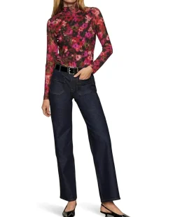 Long Sleeve Mesh Mock