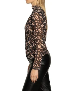 Long Sleeve Mesh Mock