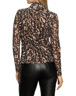 Long Sleeve Mesh Mock