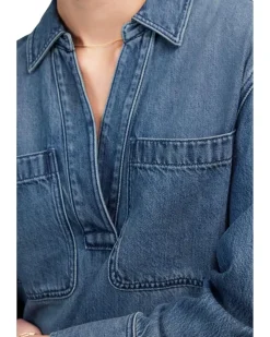 Long Sleeve Popover Mini Dress in Croswell