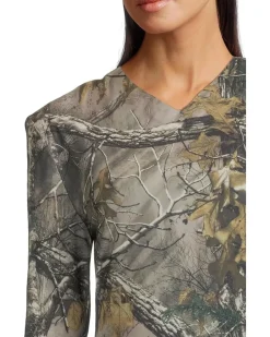 Long Sleeve Shoulder Pad V-Neck Top