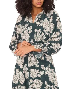 Long Sleeve Smocked Waist Tiered Ruffle