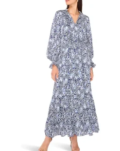 Long Sleeve Smocked Waist Tiered Ruffle Maxi