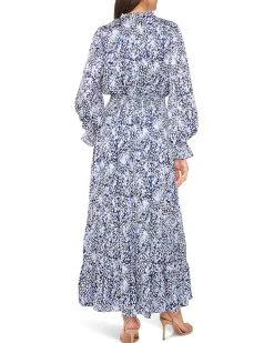 Long Sleeve Smocked Waist Tiered Ruffle Maxi