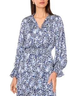 Long Sleeve Smocked Waist Tiered Ruffle Maxi