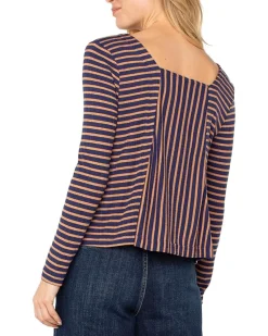 Long Sleeve Square Neck Knit Top