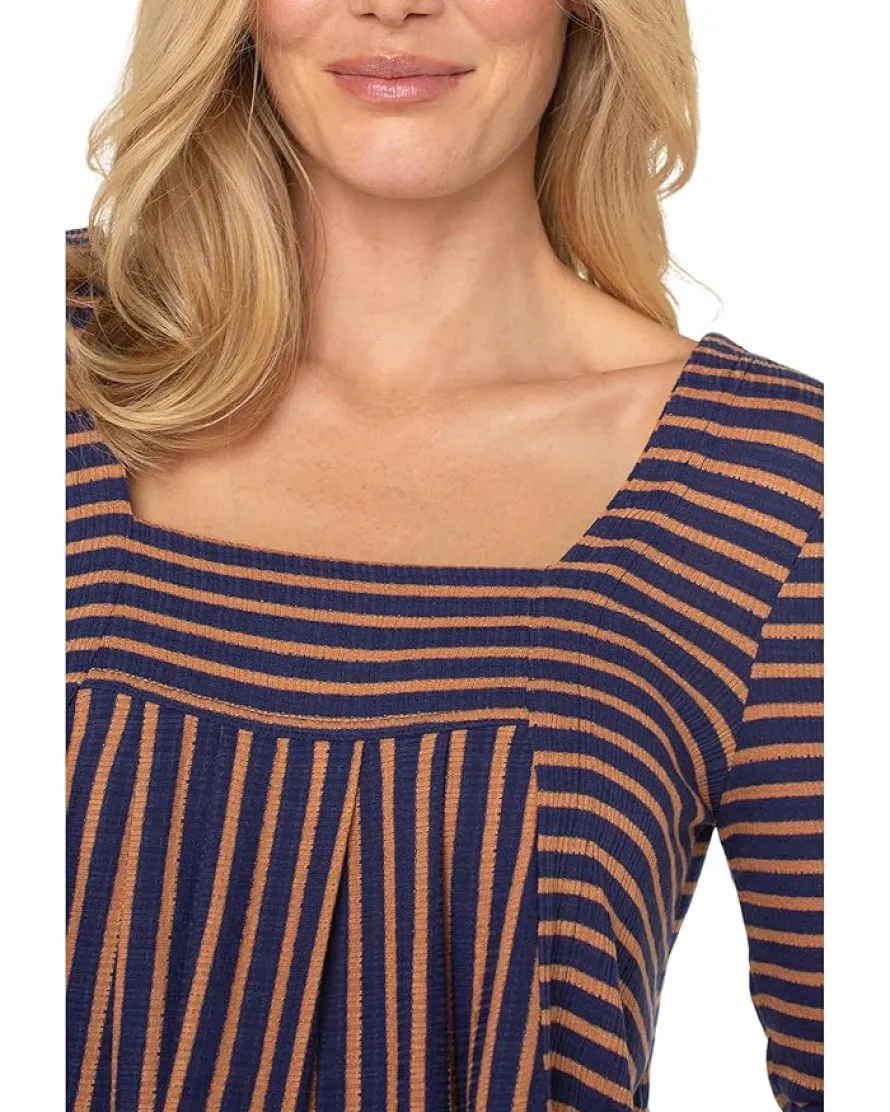 Long Sleeve Square Neck Knit Top