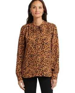 Long Sleeve Tie Neck Blouse