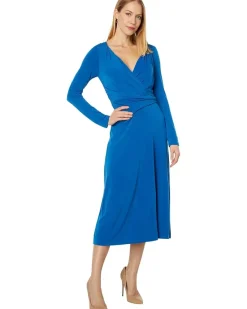 Long Sleeve V-Neck Wrap Dress
