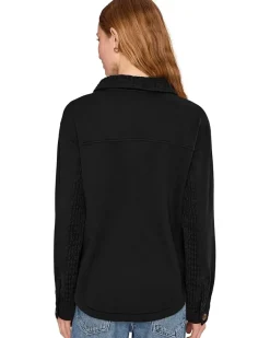 Long Sleeves Mix Media Oversized Shacket