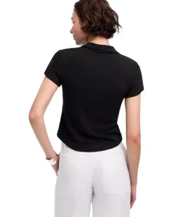 Low V-Neck Short Sleeve Polo