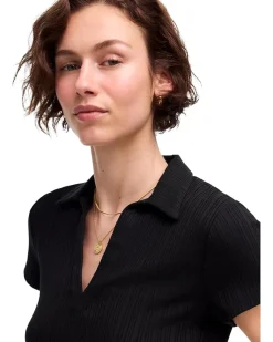 Low V-Neck Short Sleeve Polo