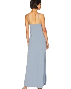 Low V-Neck with Slit Dress