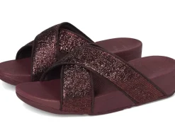 Lulu Crinkled-shimmer Cross Slides