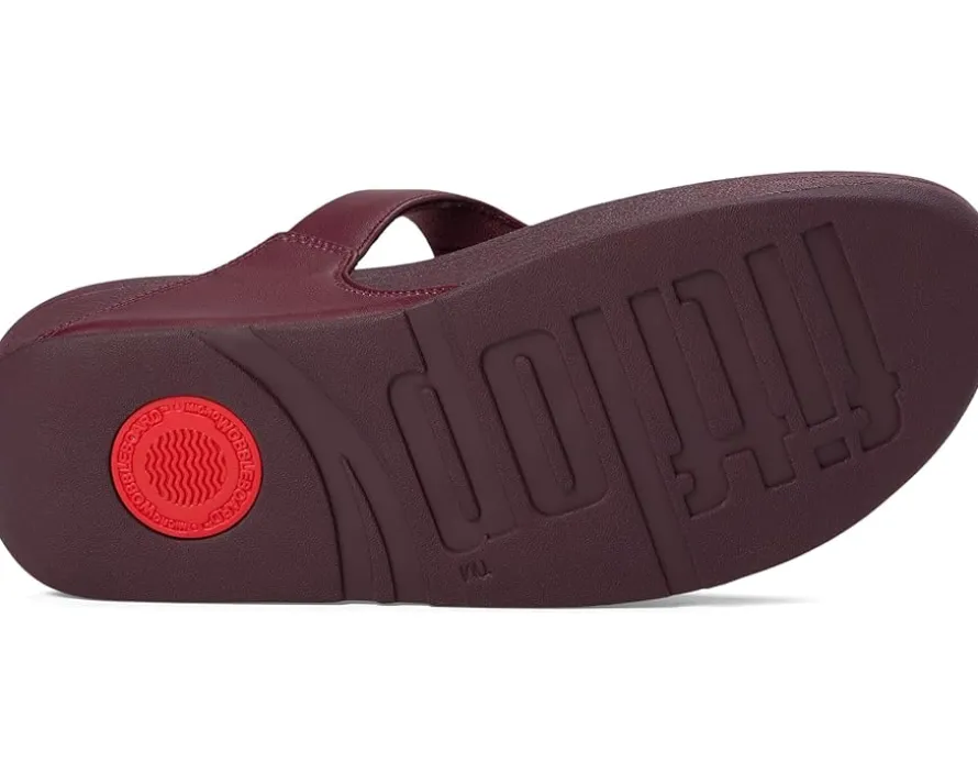 Lulu Crystal-Buckle Leather Toe-Post Sandals