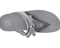 Lulu Glitz-bow Leather Toe-post Sandals