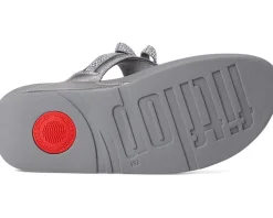 Lulu Glitz-bow Leather Toe-post Sandals