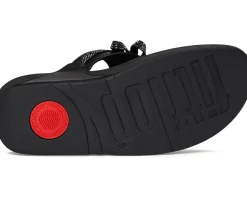 Lulu Glitz-bow Leather Toe-post Sandals