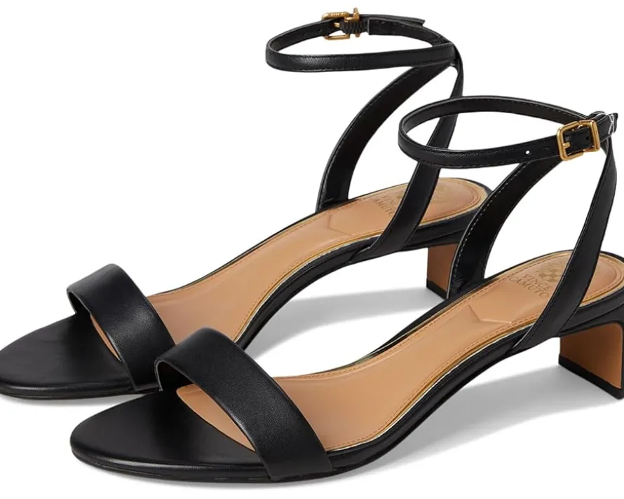 Lylah Kitten Heel Ankle Strap Sandals