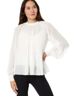 Macenzi Embellished Pleated Neck Top