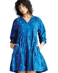 Maddy Popover Dress - Embroidered Flowers