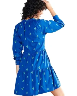 Maddy Popover Dress - Embroidered Flowers