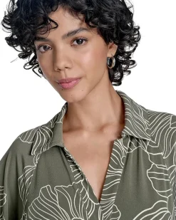 Matte Jersey Puff Sleeve Self Tie Aline