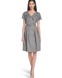 Melange Suiting Belted Aline