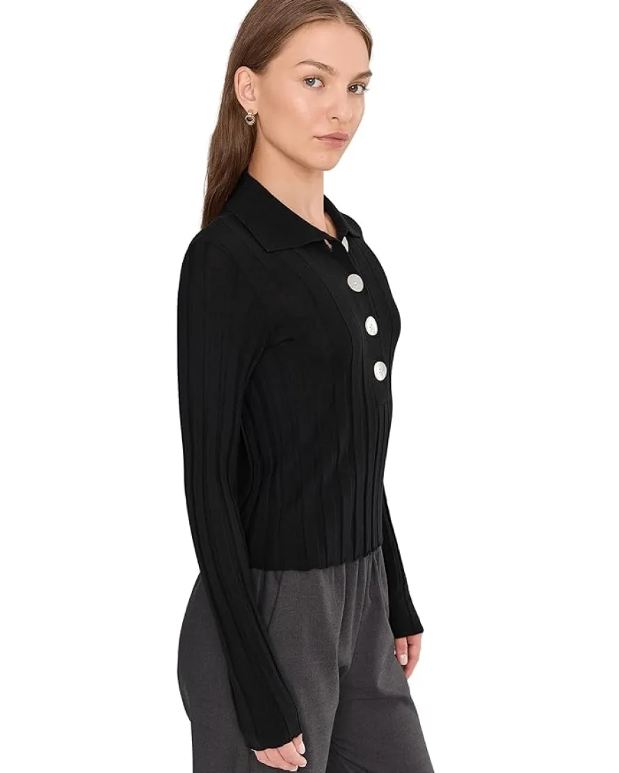 Merino Silk Wide Rib Abby Polo