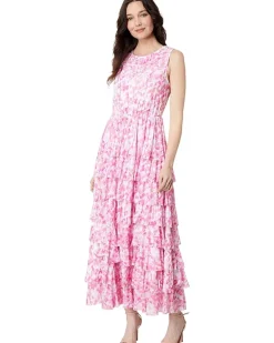 Mesh Ruffled Maxi Dress