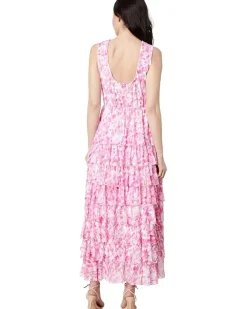Mesh Ruffled Maxi Dress
