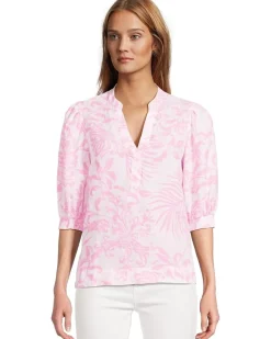 Mialeigh Elbow Sleeve Linen Top