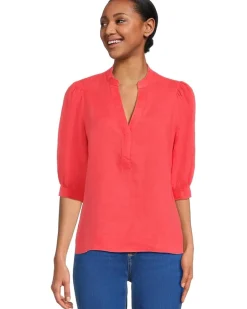 Mialeigh Elbow Sleeve Linen Top