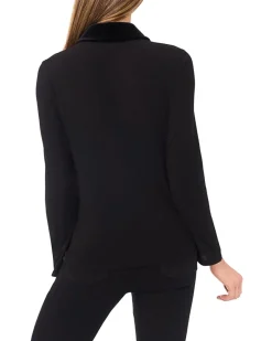 Mixed Media 1/2 Placket Collared Knit